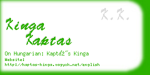 kinga kaptas business card